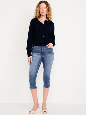 High-Waisted Capri Jeans