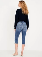 High-Waisted Rockstar Slim Capri Jeans