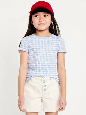 Printed Short-Sleeve Smocked Top for Girls