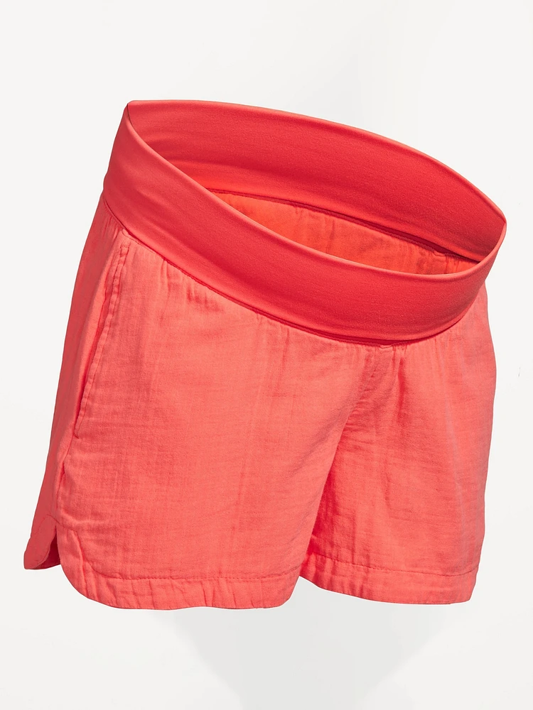 Short à taille rabattable extensible de maternité, entrejambe 10 cm