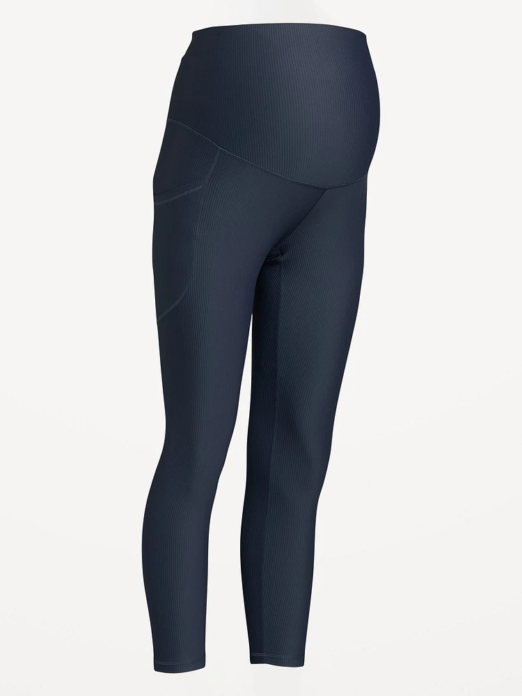 Legging PowerSoft côtelé longueur 7/8 à panneau couvrant de maternité