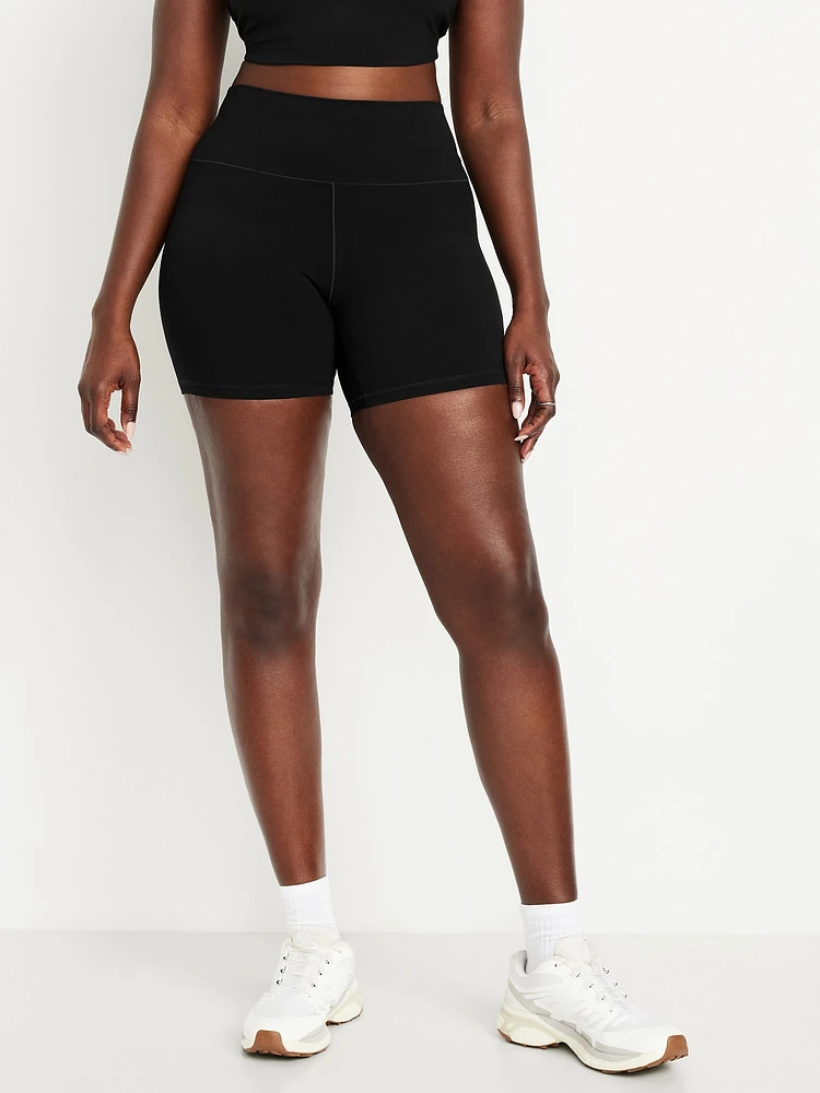 High-Waisted StudioSmooth Biker Shorts -- 6-inch inseam