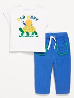 Printed Sweatshirt and Pants Set for Baby