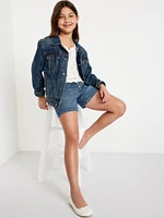 High-Waisted Mariner Midi Jean Shorts for Girls