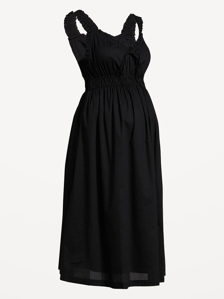 Robe ajustée et évasée fleurie sans manches de maternité