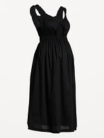 Robe ajustée et évasée fleurie sans manches de maternité