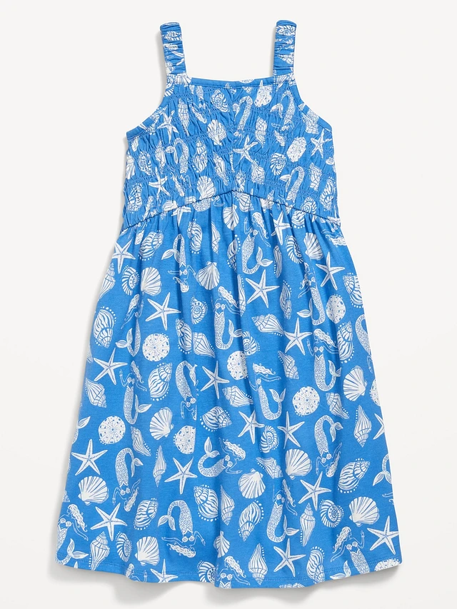 Fit & Flare Sleeveless Smocked Dress for Girls