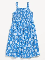 Fit & Flare Sleeveless Smocked Dress for Girls