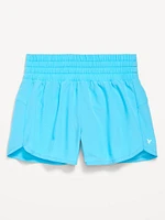 High-Waisted Dolphin-Hem Run Shorts for Girls