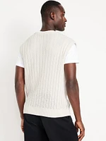 Open-Stitch Sweater Vest
