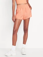 Extra High-Waisted Crinkle Run Shorts -- 3-inch inseam