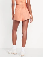 Extra High-Waisted Crinkle Run Shorts -- 3-inch inseam
