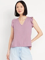 Sleeveless Crinkle Gauze Top