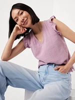 Sleeveless Crinkle Gauze Top
