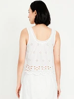 Sleeveless Eyelet Top