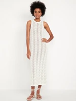 Sleeveless Pointelle-Knit Midi Dress