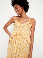 Ruffled Satin Dress