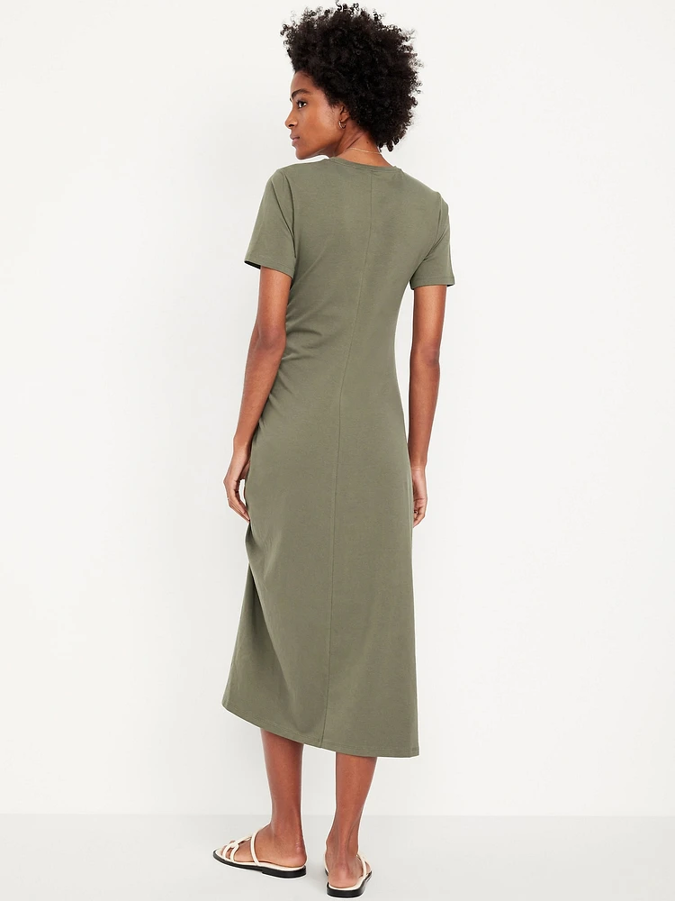 Ruched Midi T-Shirt Dress