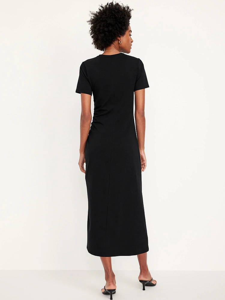 Ruched Midi T-Shirt Dress