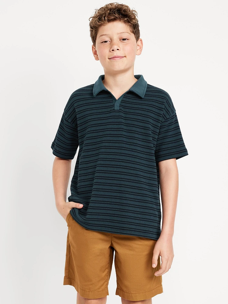 Printed Knitted Collared Shirt for Boys