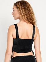 Ruched Longline Swim Top