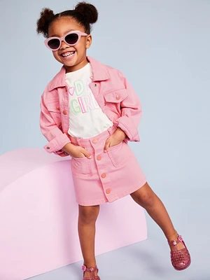 Cropped Trucker Jacket for Toddler Girls