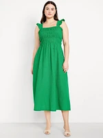 Fit & Flare Lightweight Smocked Midi Dress