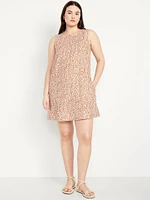 Linen-Blend Mini Shift Dress