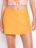 High-Waisted Matte Swim Skirt