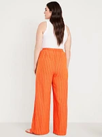 High-Waisted Linen-Blend Super Wide-Leg Pants