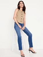 High-Neck Button-Down Vest