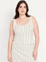 Button-Front Linen-Blend Vest