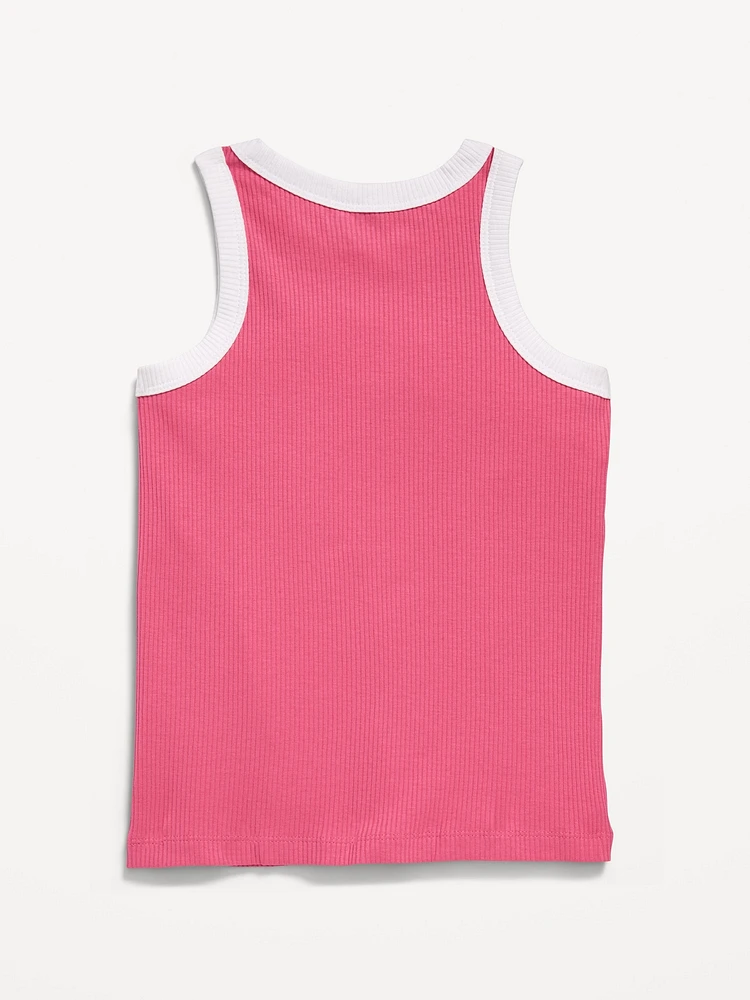 Fitted Ribbed Tank Top for Girls