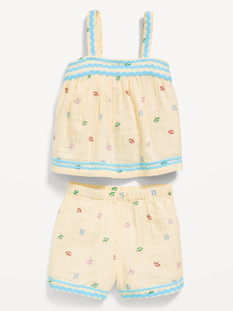 Top and Shorts Set for Toddler Girls