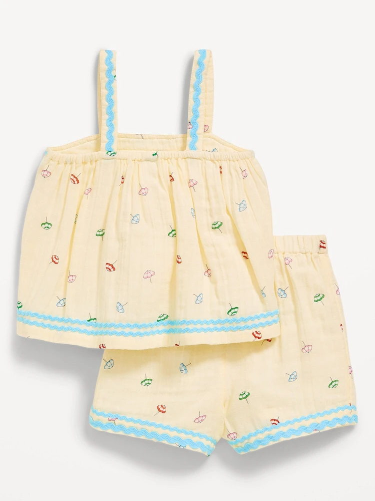 Top and Shorts Set for Toddler Girls