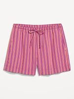 High-Waisted Poplin Pull-On Shorts -- 3.5-inch inseam