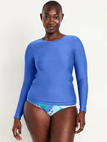 Long-Sleeve Matte Rashguard Swim Top