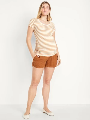 Short en mélange de lin maternité, entrejambe 9 cm
