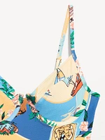 Textured One-Piece Balconette Swimsuit