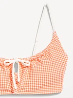 Textured Gingham Bikini Swim Top