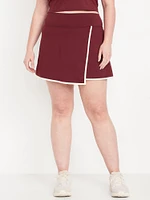 High-Waisted PowerSoft Faux-Wrap Skort