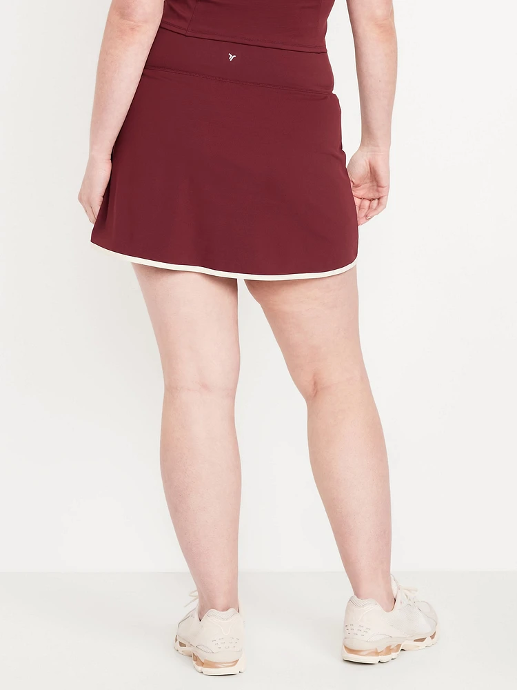 High-Waisted PowerSoft Faux-Wrap Skort