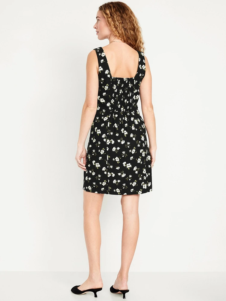 Linen-Blend Mini Dress