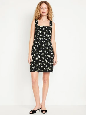 Linen-Blend Mini Dress