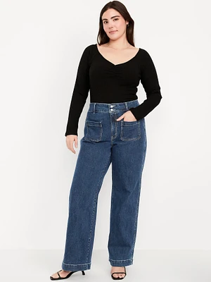 Extra High-Waisted Mariner Wide-Leg Jeans