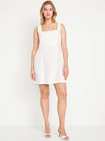 Linen-Blend Mini Dress