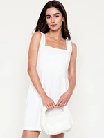 Linen-Blend Mini Dress