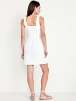 Linen-Blend Mini Dress