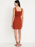 Linen-Blend Mini Dress