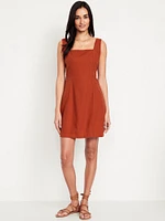 Linen-Blend Mini Dress
